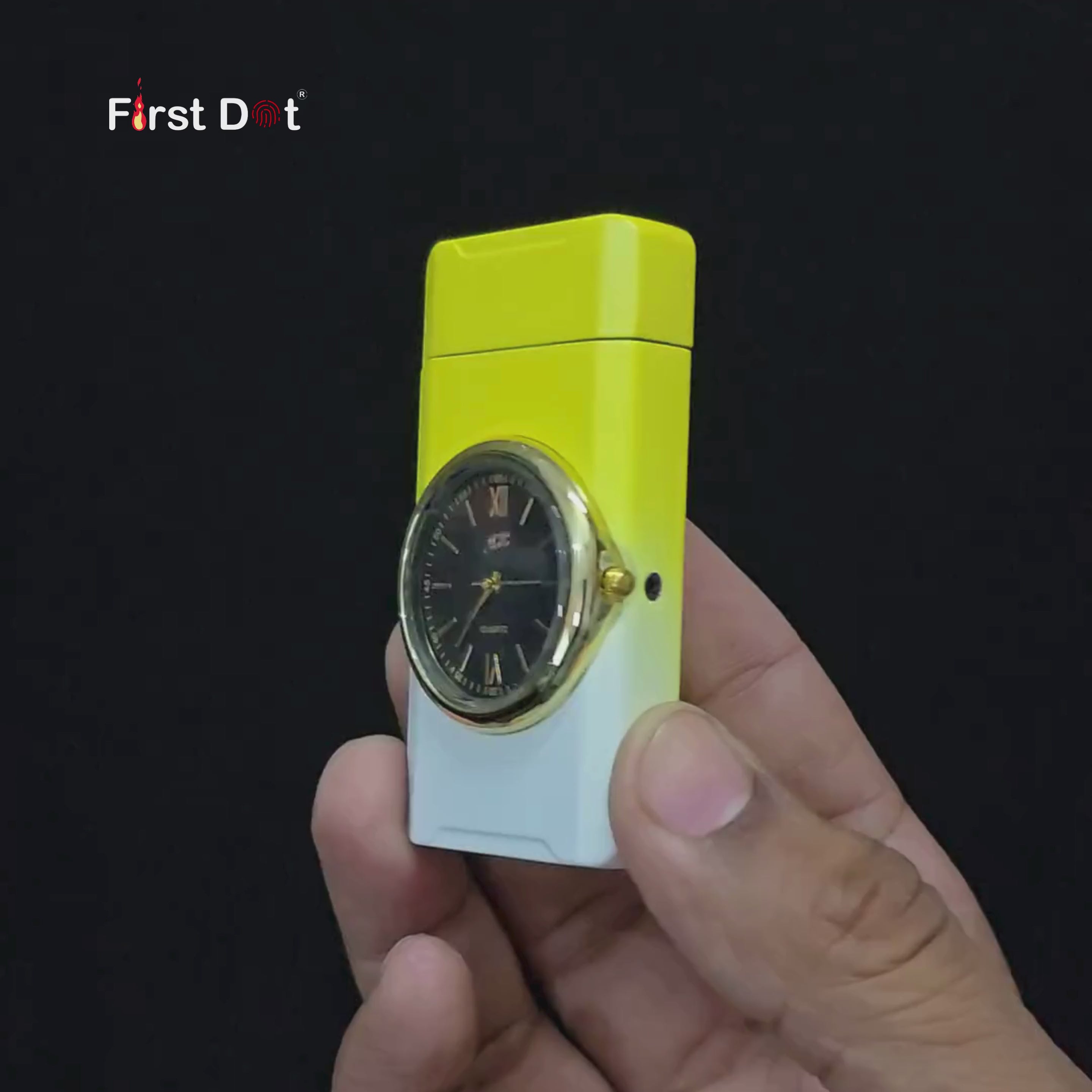 First Dot ChronoFlame Dual Flame Lighter with Inbuilt Analog Watch