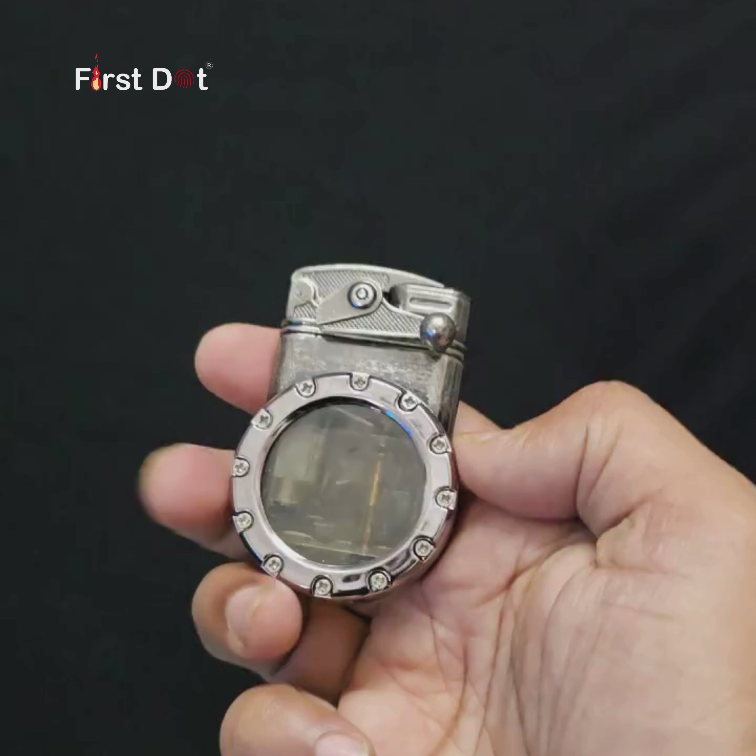 First Dot Chrono-Vault G1 | Dual-Jet Mechanical Gear Lighter