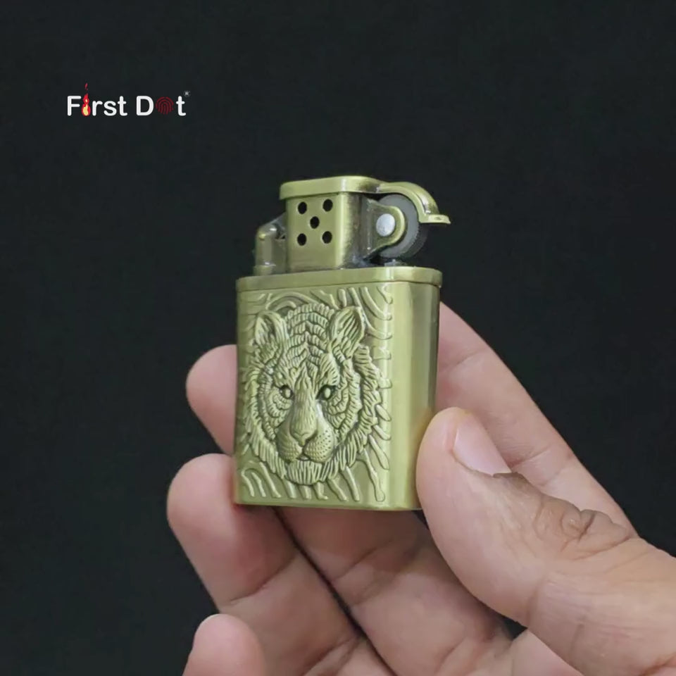 First Dot Tiger Eye Embossed Premium Cigarette Lighter Gift for Men