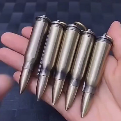 Metal Bullet Keychain Lighter | Flint Match Fire Starter for Outdoor & Camping