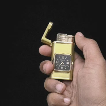 Premium ChronoLite Dual Flame Watch Cigarette Lighter