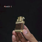 First Dot Classic Leather Wrap Metal Lighter