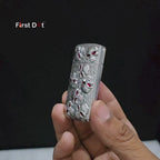 First Dot Skull Embossed Blue Jet Flame Lighter
