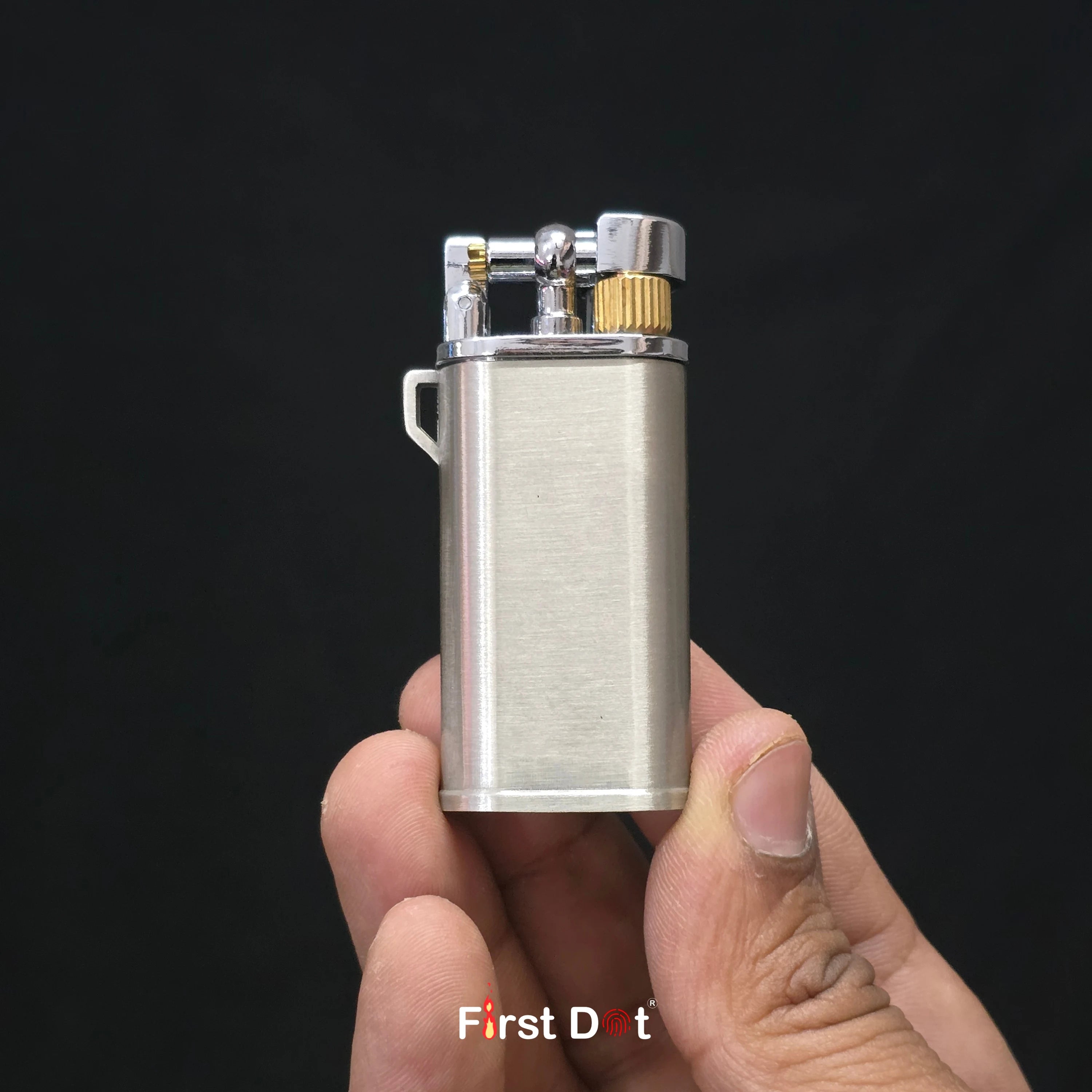 Oblik Brushed Compact Flip Top Lighter