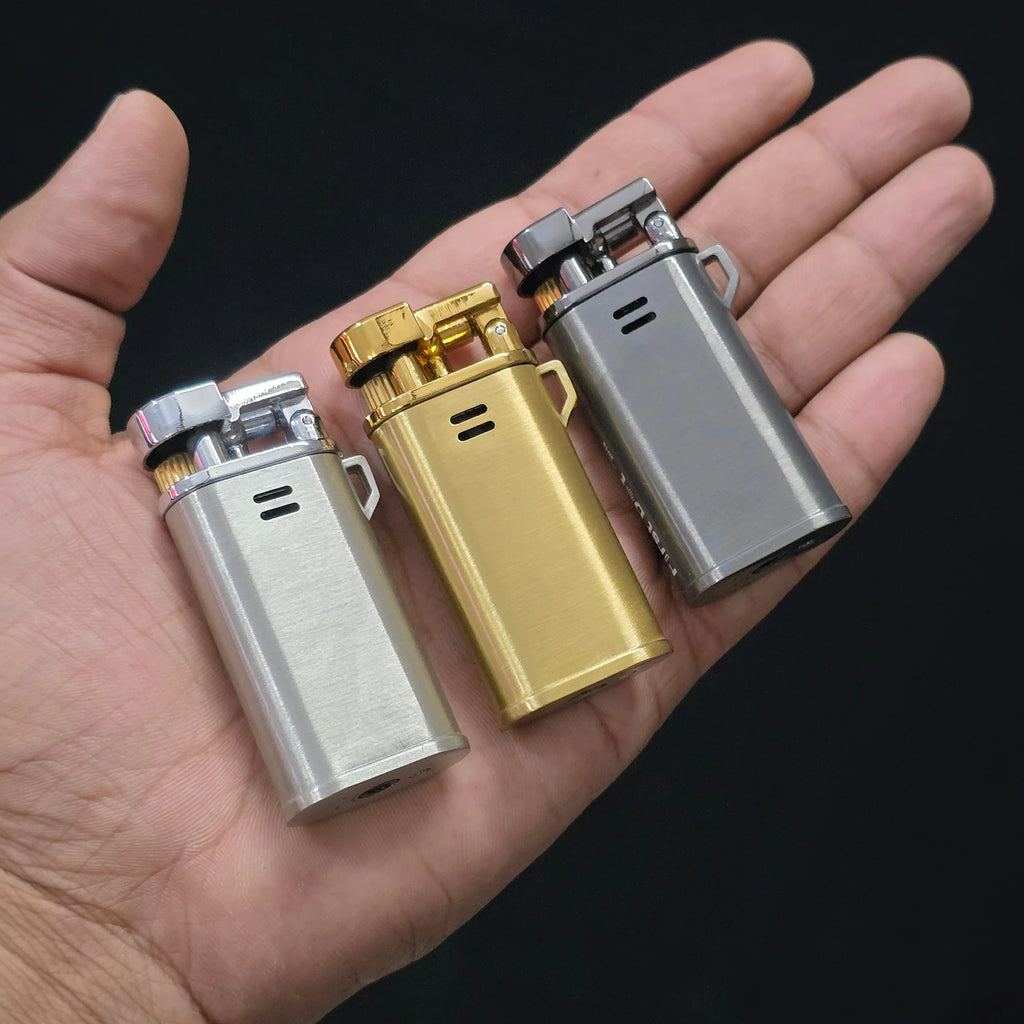 Oblik Brushed Compact Flip Top Lighter