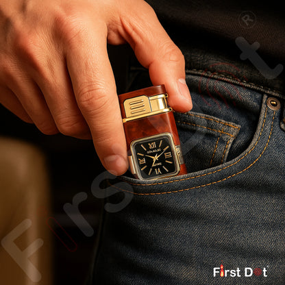 Premium ChronoLite Clock Lighter – Lighter for Men Brown