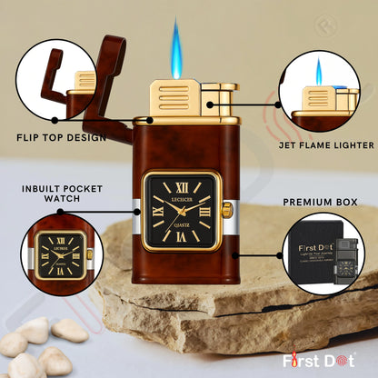 Premium ChronoLite Clock Lighter – Lighter for Men Brown